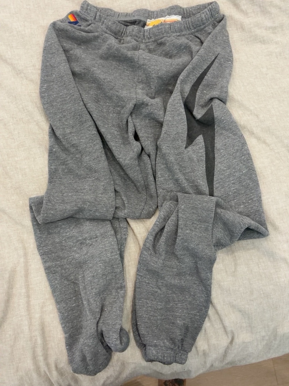 Woman’s Gray Sweatpants with Side lightning bolt- Comfortable Everyday Wear